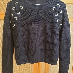 Black Knit Cropped Sweater